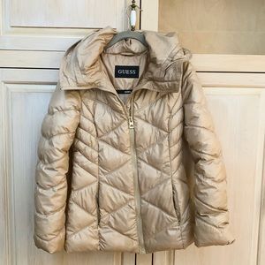 Guess ✨ Gold puffer jacket size small